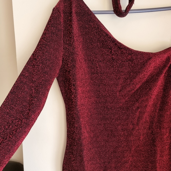 SheIn One Shoulder Glitter Dress With Choker - Picture 3 of 12